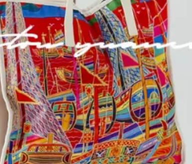 渔民画帆布包:温州洞头特色旅游商品渔民画画家帆布包,产地宝